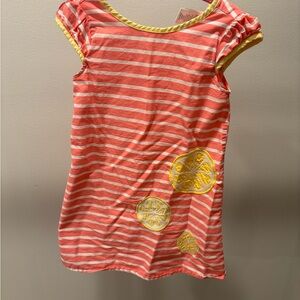 Gymboree Pink and Yellow Striped Shift Dress with 🍋 Lemon Accents 🍋